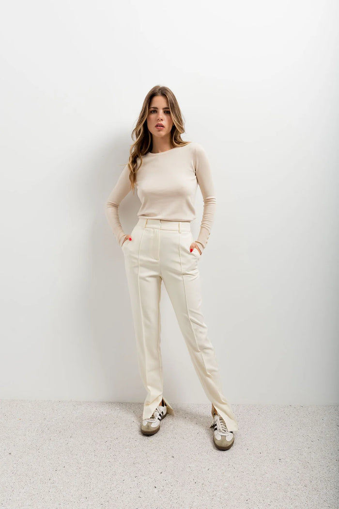 PANTALONS DROITS AVEC FENTES