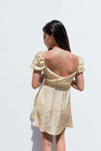 VESTIDO CRUZADO FLORES AMARILLA