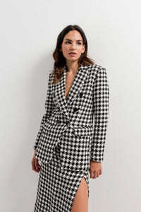 Jupe midi pied-de-poule