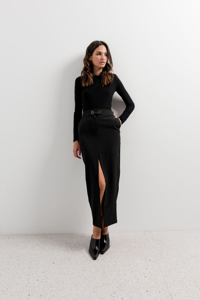 FALDA MIDI BOTONES