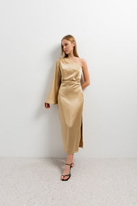 VESTIDO MIDI ASIMETRICO