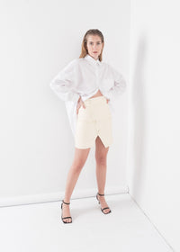 JUPE CROISÉE EFFET CUIR