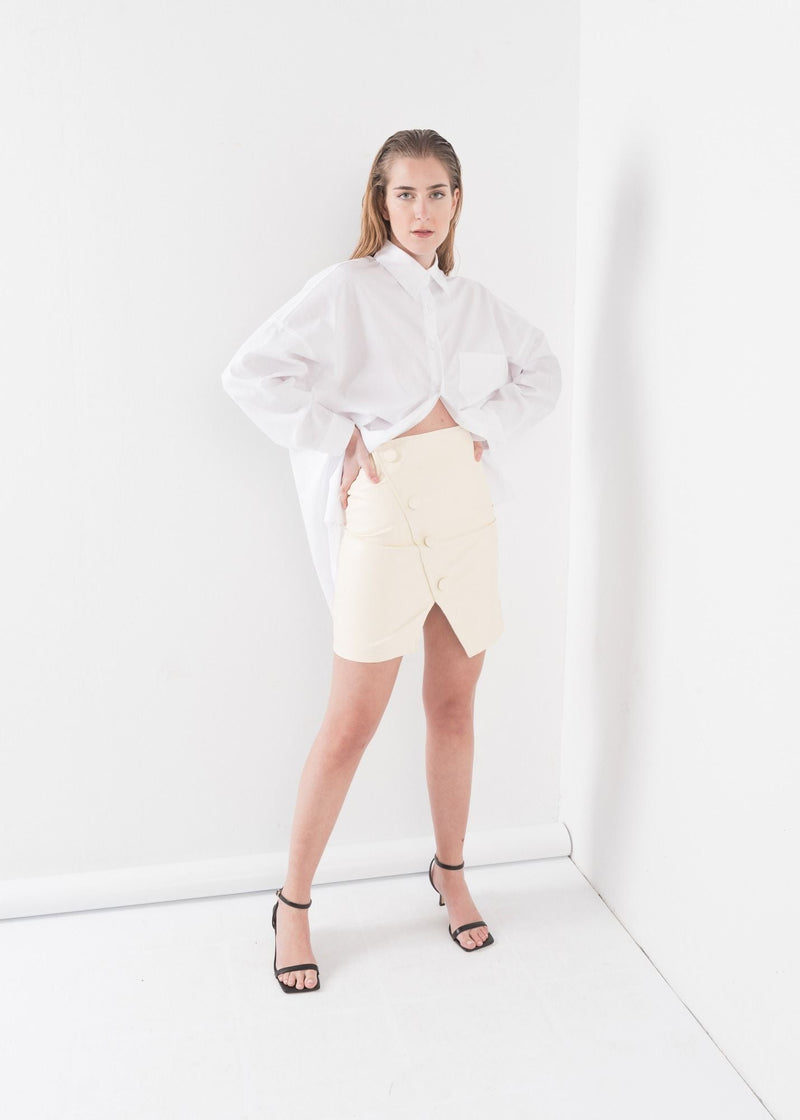 JUPE CROISÉE EFFET CUIR