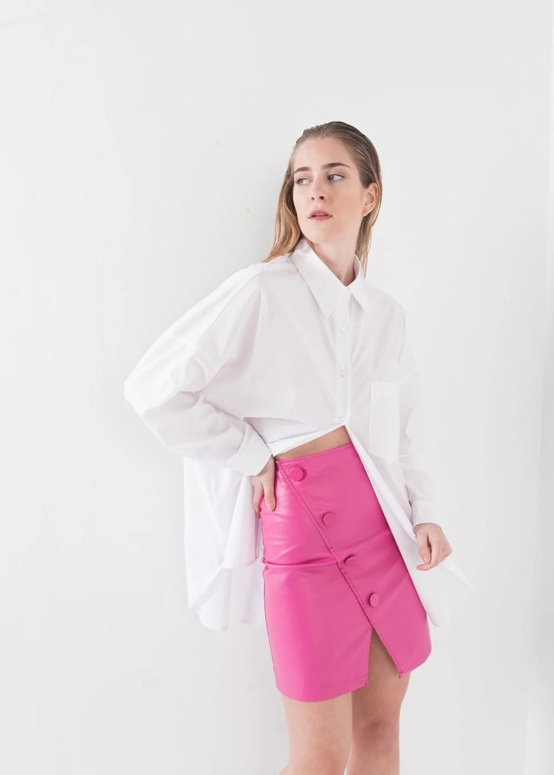 JUPE CROISÉE EFFET CUIR