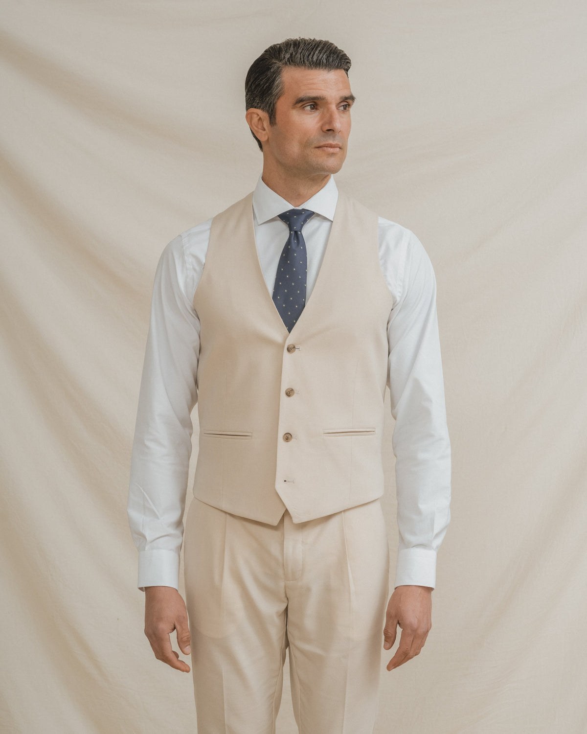 CHALECO TRAJE BEIGE