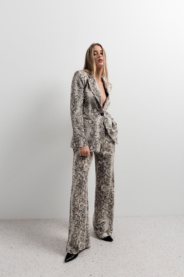 PANTALON PALAZZO À IMPRIMÉ ANIMAL