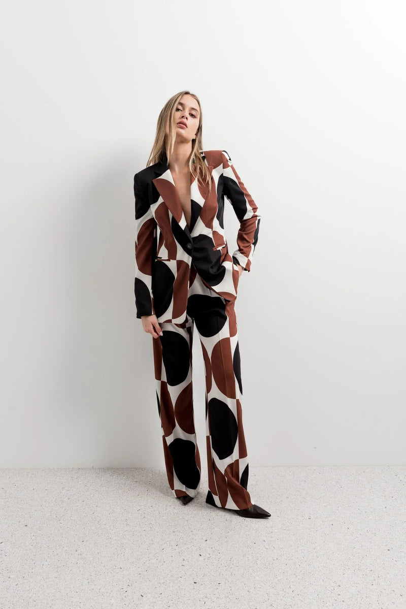 PANTALON À IMPRIMÉ GÉOMÉTRIQUE