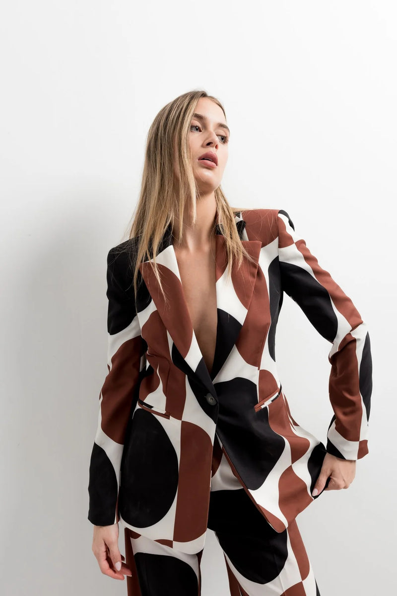 PANTALON À IMPRIMÉ GÉOMÉTRIQUE