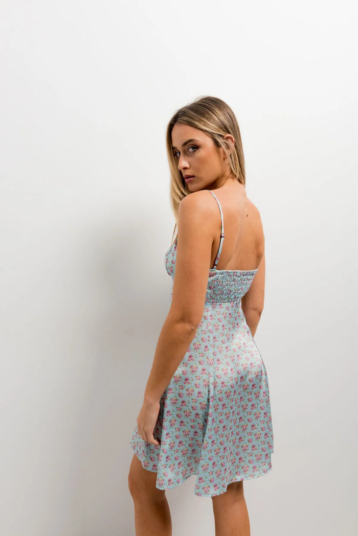 ROBE EN SATIN À IMPRIMÉ FLEURI