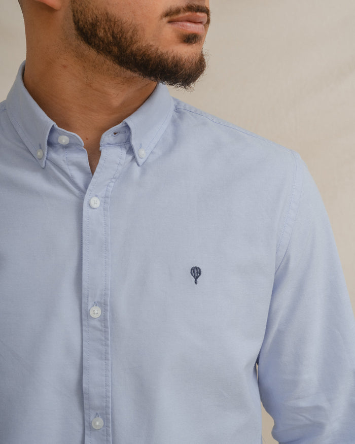 CAMISA OXFORD CELESTE