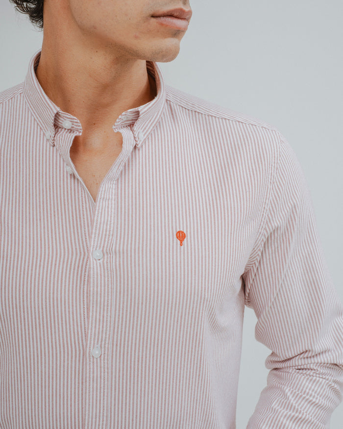 CAMISA OXFORD RAYA ROJA