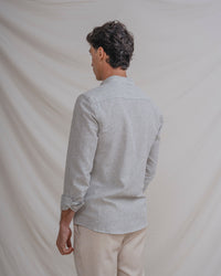 CAMISA CUELLO MAO LINO RAYA VERDE