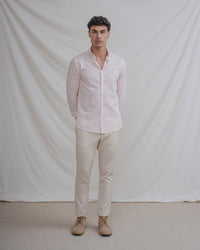 CAMISA LINO RAYA NARANJA
