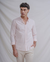 CAMISA LINO RAYA NARANJA