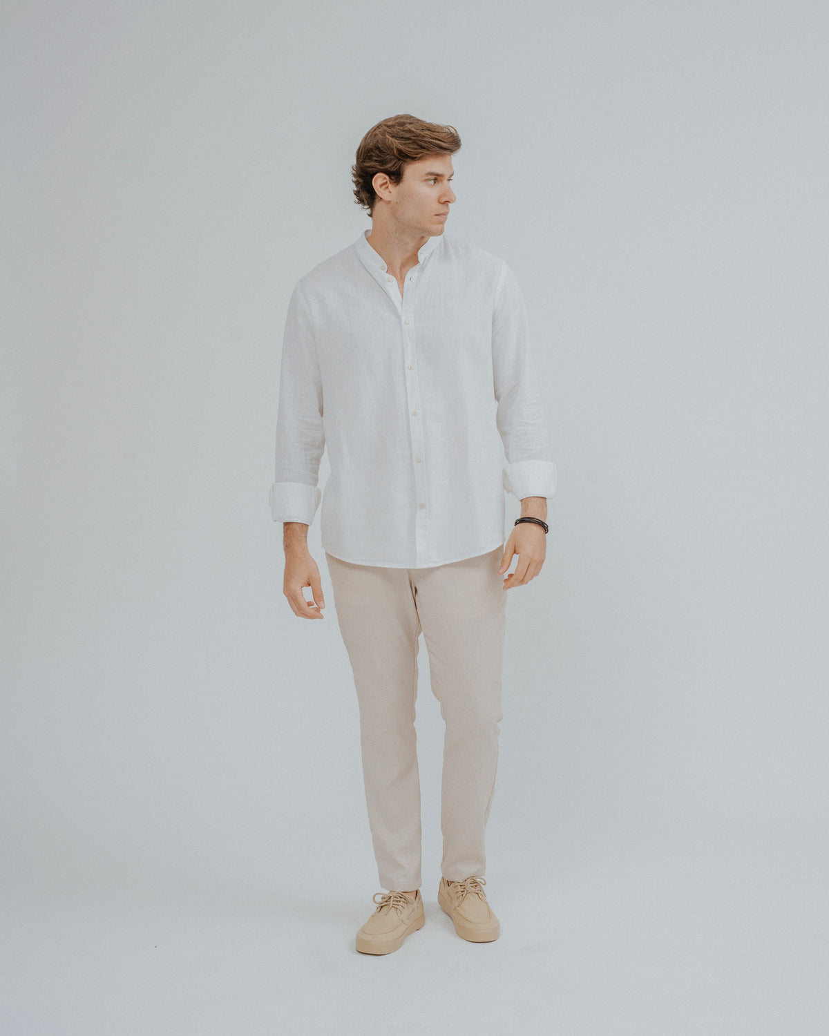 CAMISA LINO BLANCA CUELLO MAO