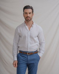 CAMISA LINO RAYA VERDE