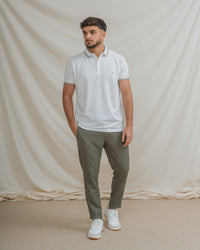 POLO BÁSICO BLANCO PIQUÉ LÍNEA