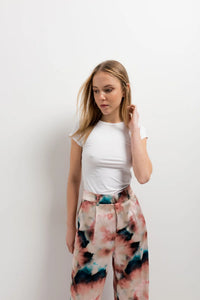 PANTALON À JAMBE DROITE IMPRIMÉ TIE-DYE