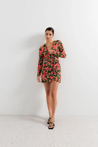 ROBE DRAPÉE IMPRIMÉE