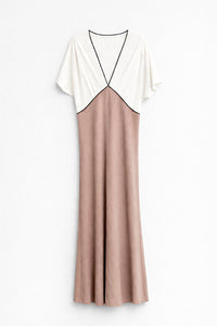 VESTIDO SATINADO VIVOS CONTRASTE