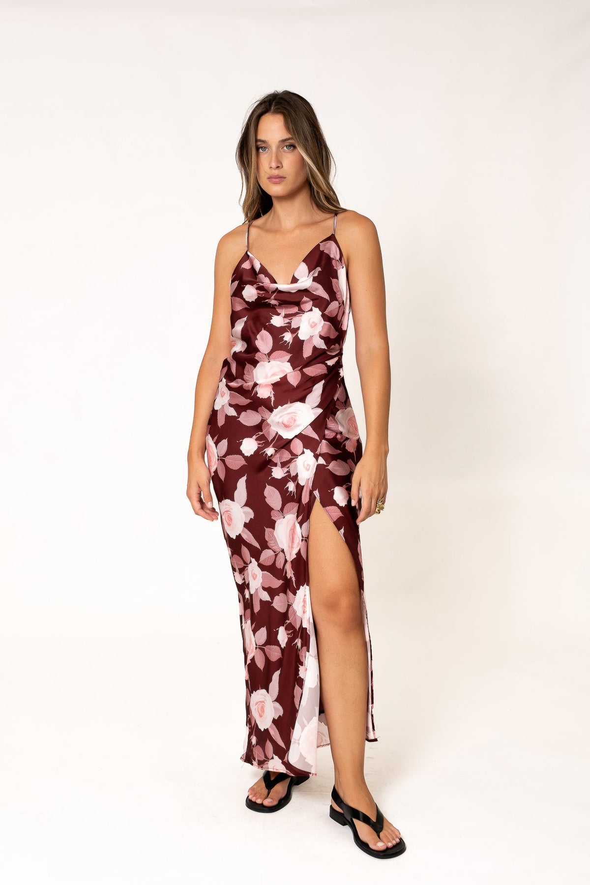 VESTIDO SATINADO ESTAMPADO