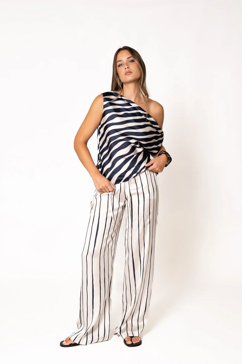 HAUT À RAYURES ASYMÉTRIQUES