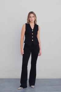 PANTALONS EN MAILLE TEXTURÉE ÉVASÉS