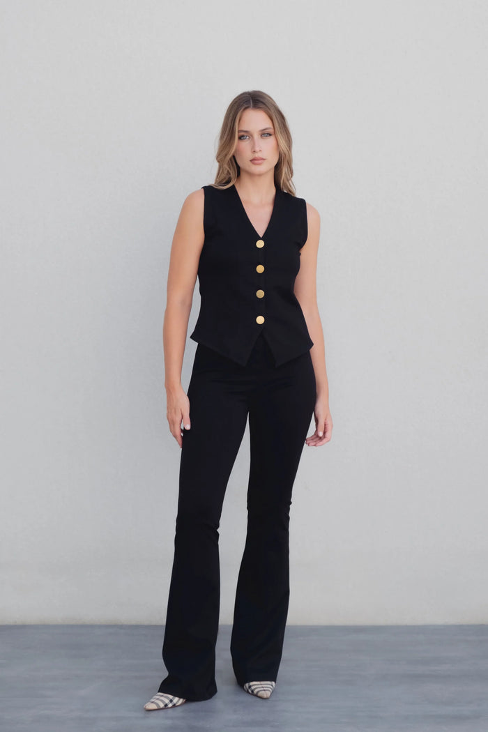 PANTALONS EN MAILLE TEXTURÉE ÉVASÉS