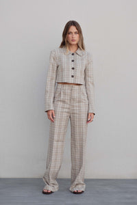 CHAQUETA CROPPED CUADROS