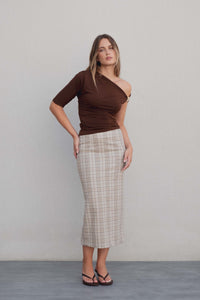 FALDA MIDI CUADROS