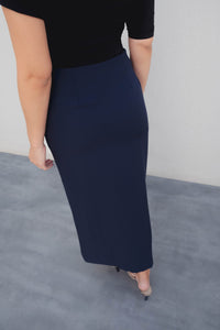 FALDA MIDI BOTONES DORADOS