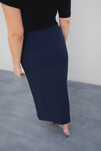 JUPE MIDI À BOUTONS DORÉS