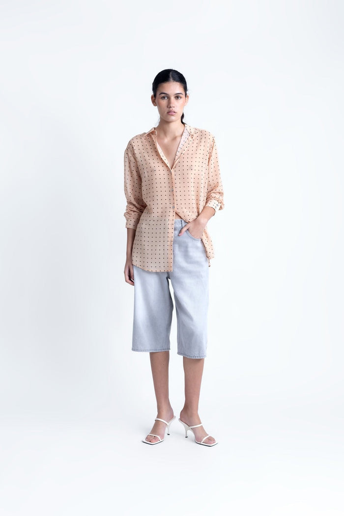 CAMISA ESTAMPADA SEMITRANSPARENTE
