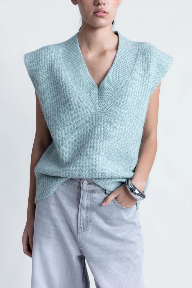 GILET EN MAILLE SURDIMENSIONNÉ