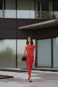 JUPE MIDI EN POLYAMIDE