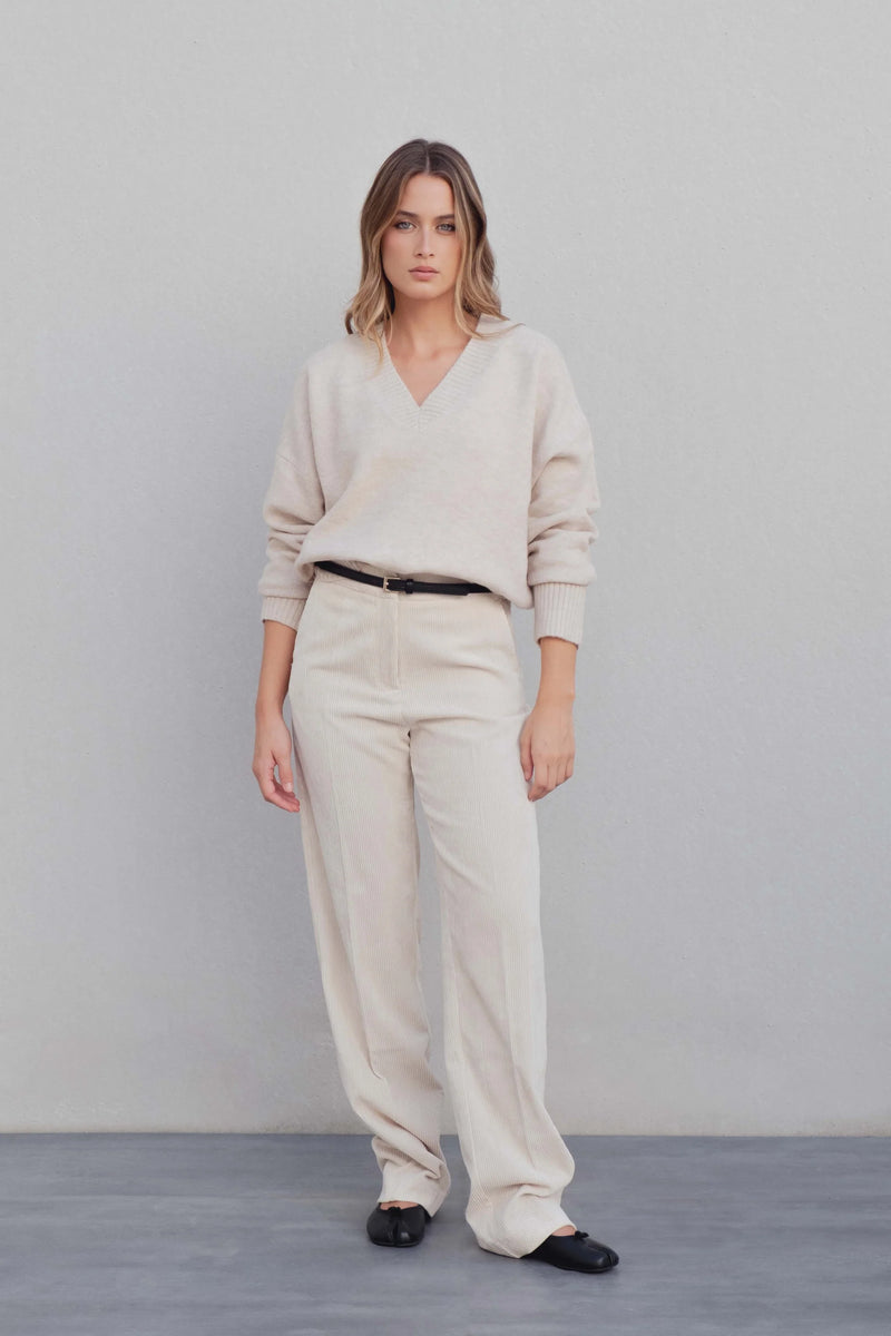 PANTALONS EN VELOURS CÔTELÉ DROIT