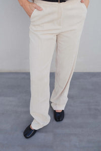 PANTALONS EN VELOURS CÔTELÉ DROIT