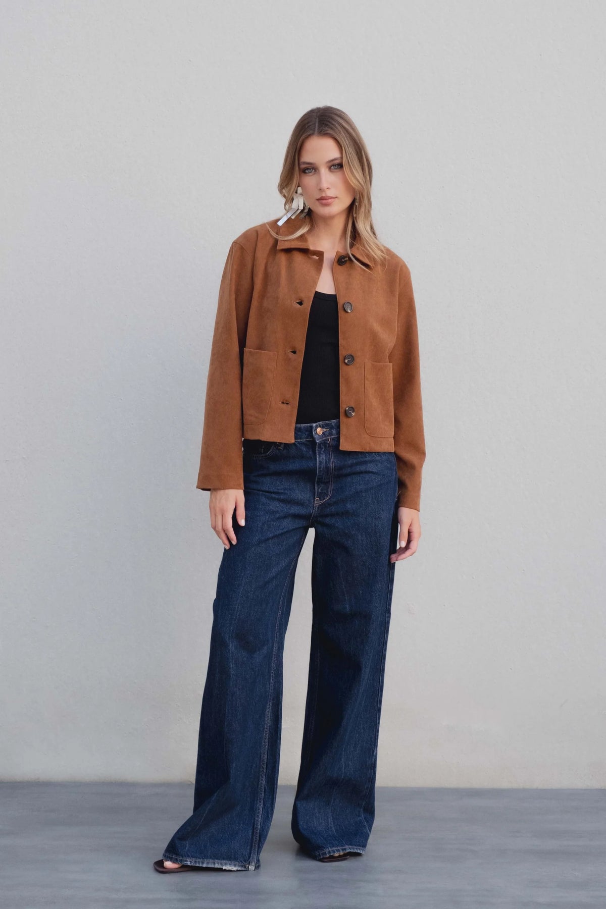 VESTE COURTE EFFET DAIM