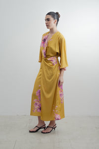 VESTIDO MIDI ESTAMPADO SATINADO