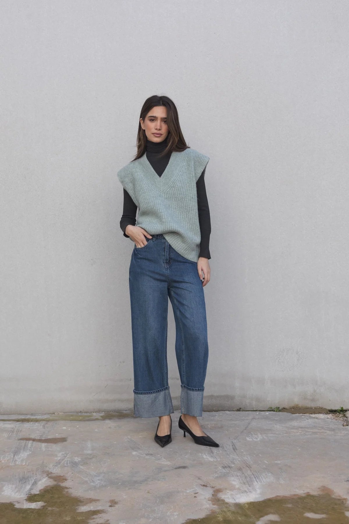 GILET EN MAILLE SURDIMENSIONNÉ