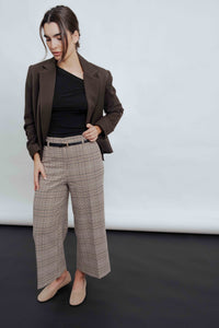 PANTALÓN CULOTTE CUADROS CINTURÓN