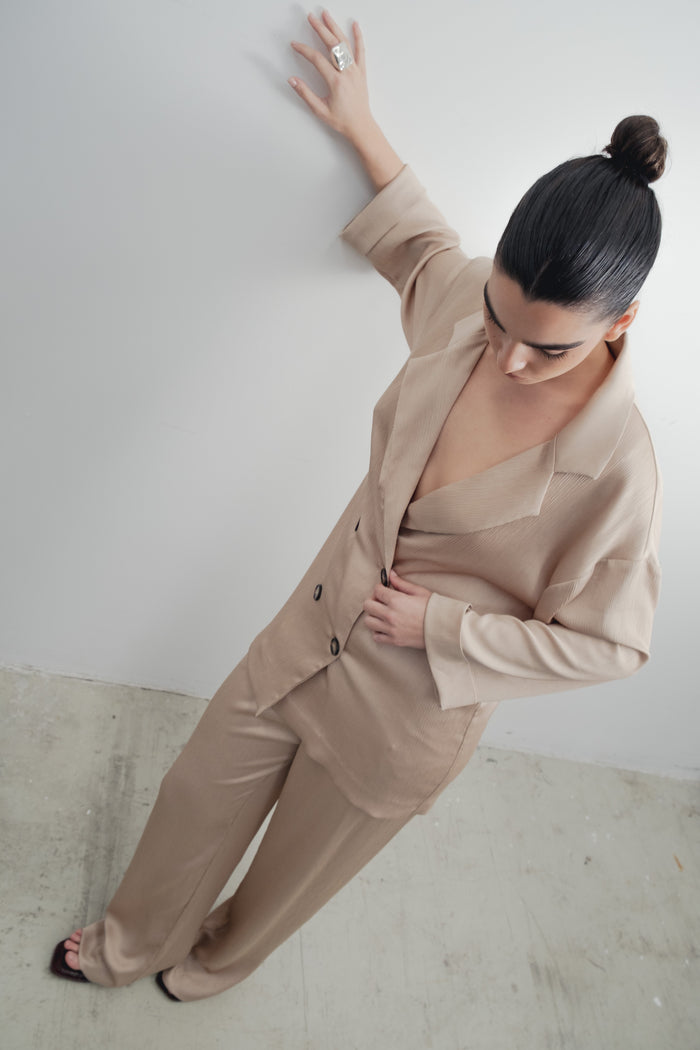 BLAZER SATINADA CRUZADA