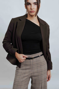 Culotte à carreaux avec ceinture