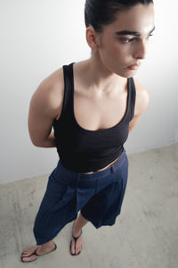 BERMUDA FLUIDA EFECTO DENIM