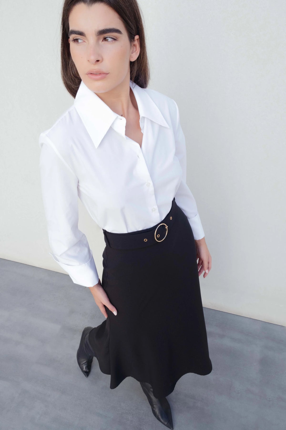 JUPE MIDI AVEC CEINTURE