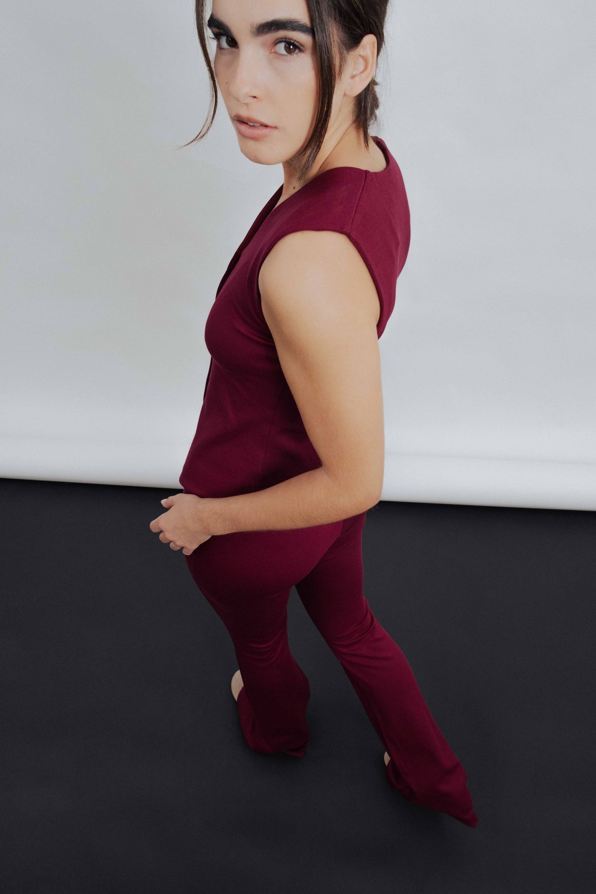 PANTALONS EN MAILLE TEXTURÉE ÉVASÉS