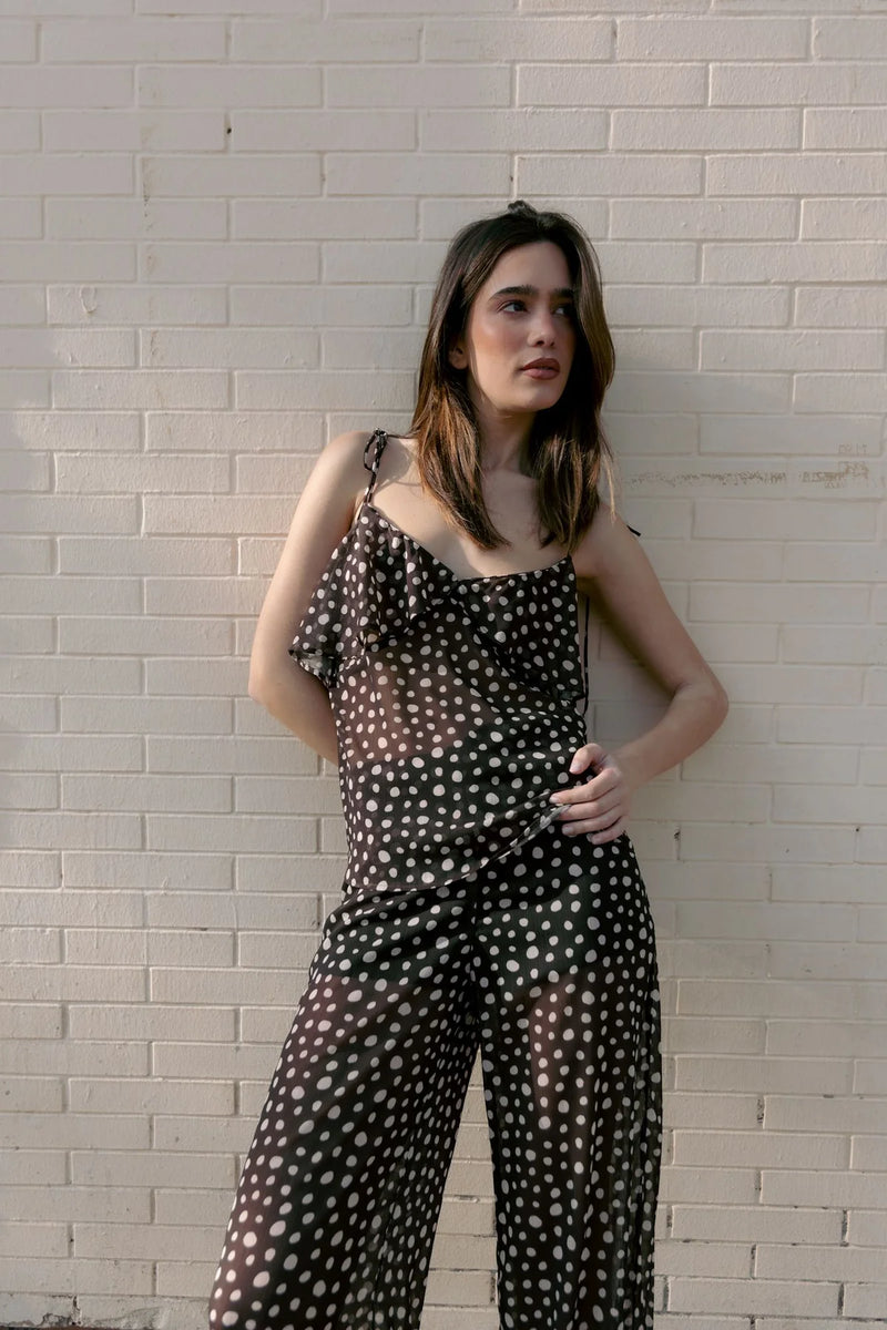 Haut à volants imprimé