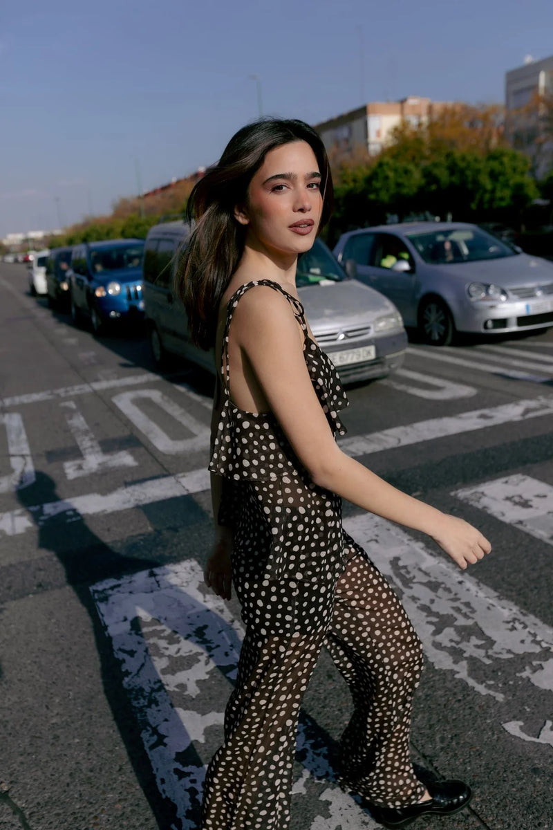 Haut à volants imprimé