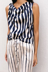 HAUT À RAYURES ASYMÉTRIQUES