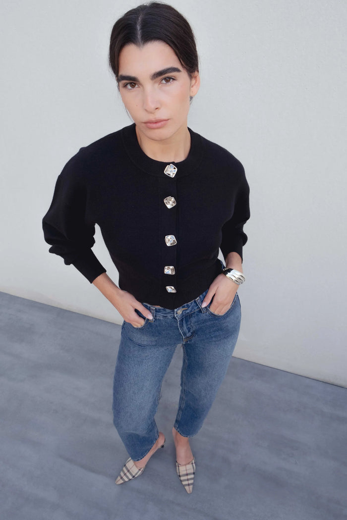 Veste en maille boutonnée